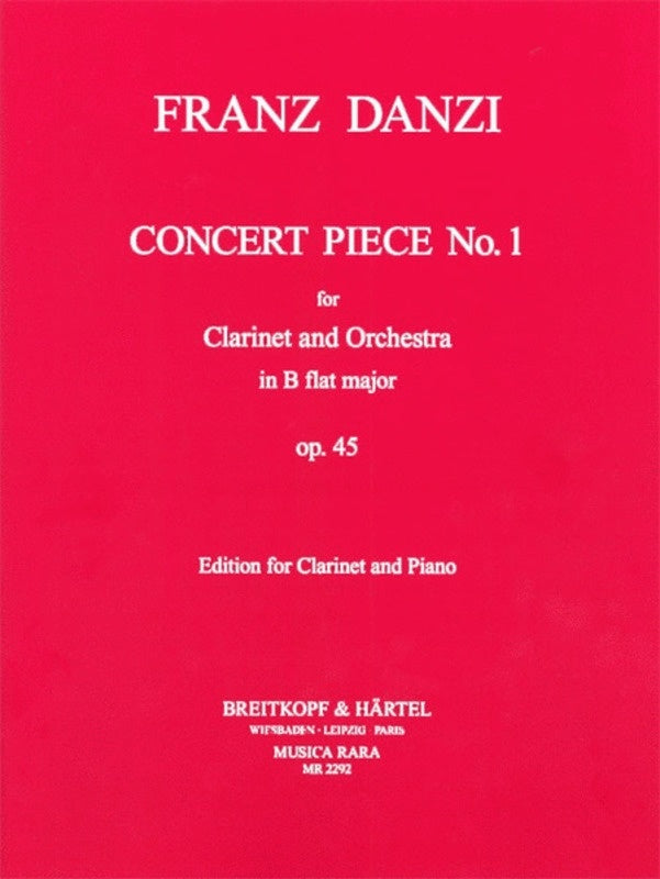Concert Piece No 1 Op 45 B Flat clarinet/Piano Book