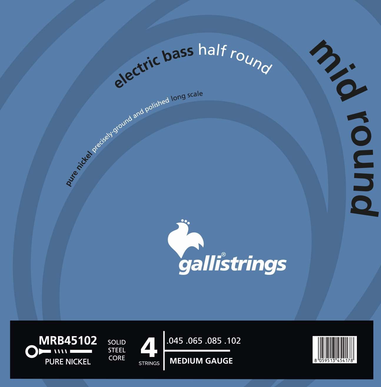 GALLI Nickel Half Round Bass Guitar Strings.