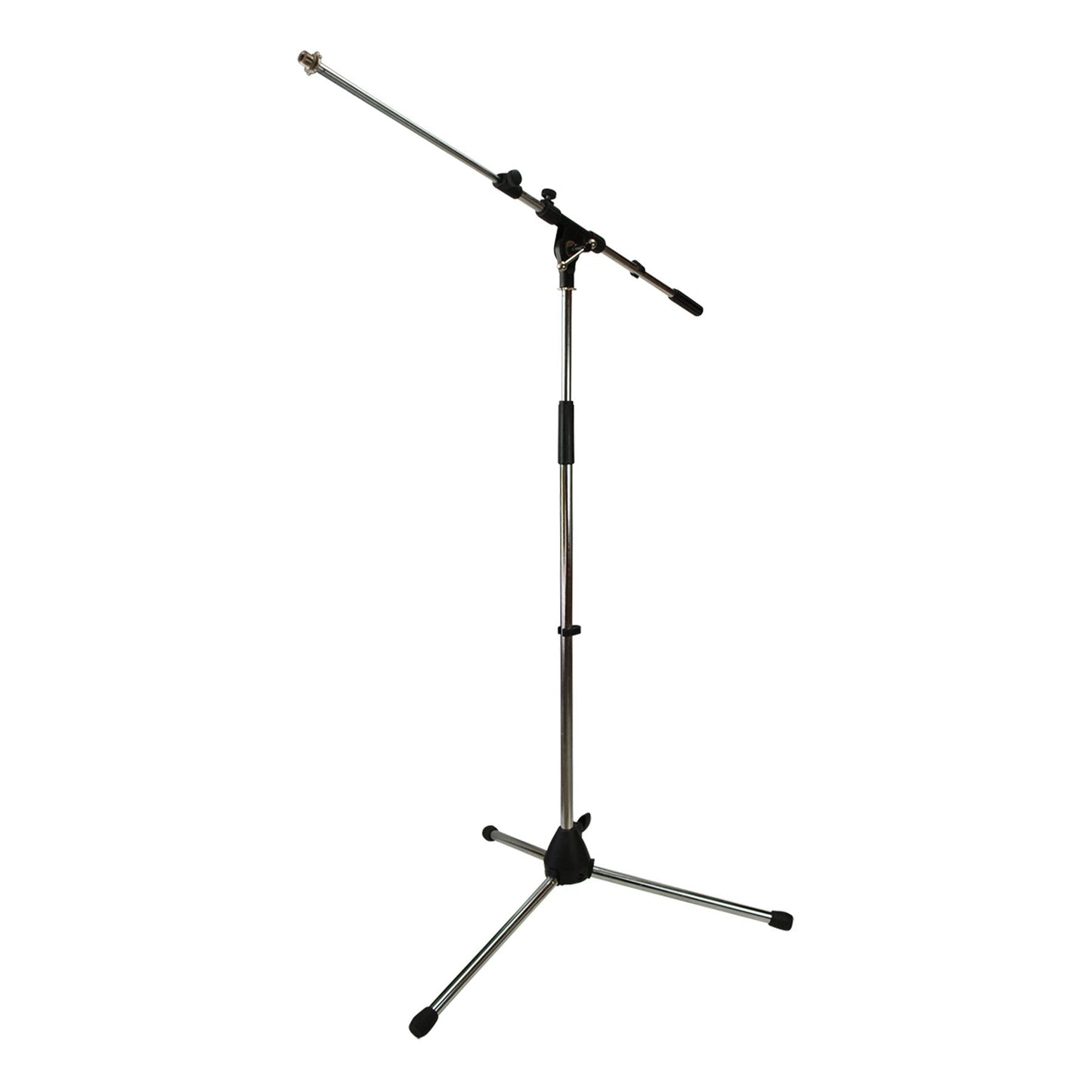 SoundArt Heavy Duty Tripod Microphone Boom Stand with Folding Base - Chrome