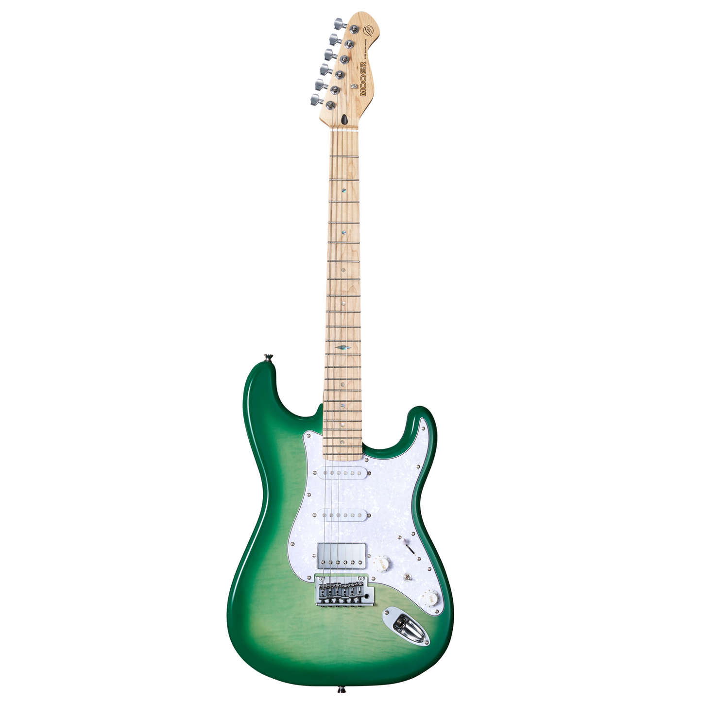 Mooer MSC30 Electric Guitar Lemon Green with Flame Maple Top and H-S-S Pickups