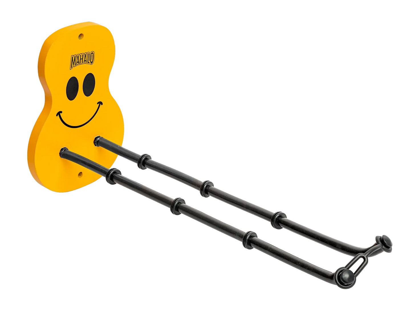 Mahalo Smiley Multi Ukulele Hanger - Yellow with Rubber Padded Arms