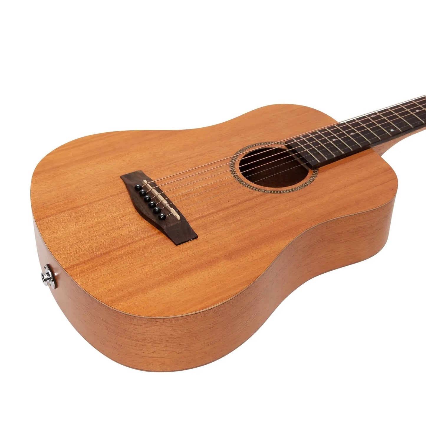 Martinez MZP-BT2-MAH Acoustic-Electric Babe Traveller Guitar - Mahogany, 6 Strings, Dreadnought Shape, Compact Design, Natural Finish — view 6