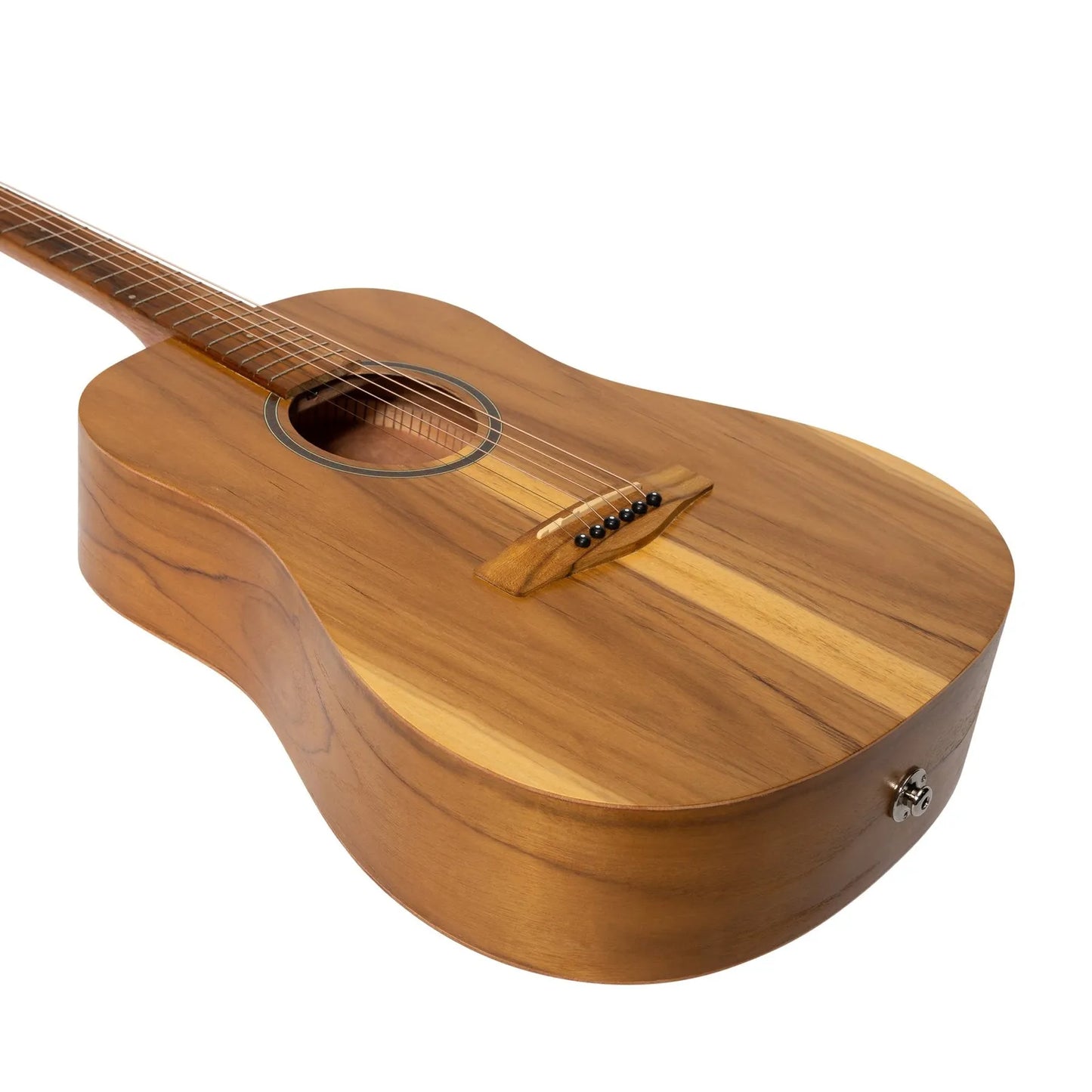 Martinez MZP-MT2L-JTK Left Handed Acoustic-Electric Middy Traveller Guitar Natural Jati-Teakwood — view 6