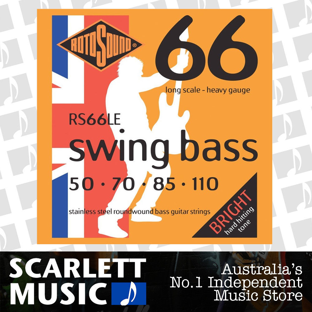 Rotosound RS66-LE Swing Heavy Gauge Bass Set Stainless Steel 50-110 Long Scale