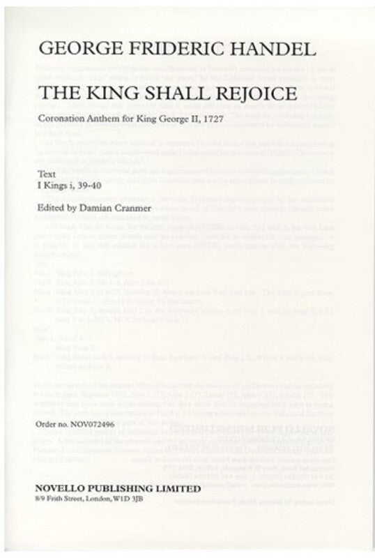 Handel - The King Shall Rejoice SAATBB