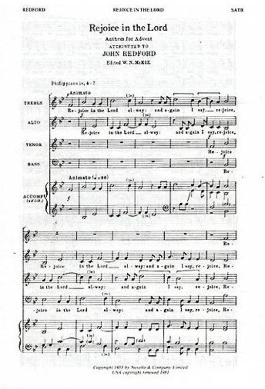 Bedford Rejoice In The Lord SATB
