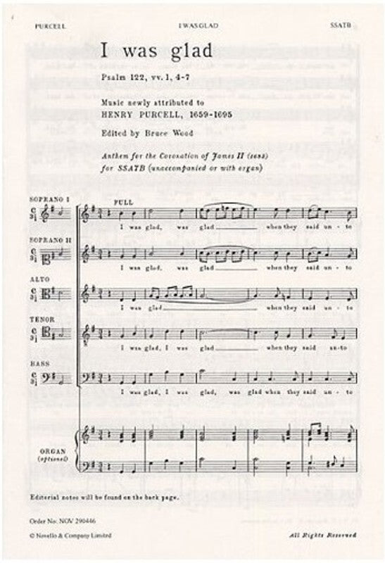 Purcell I Was Glad SSATB