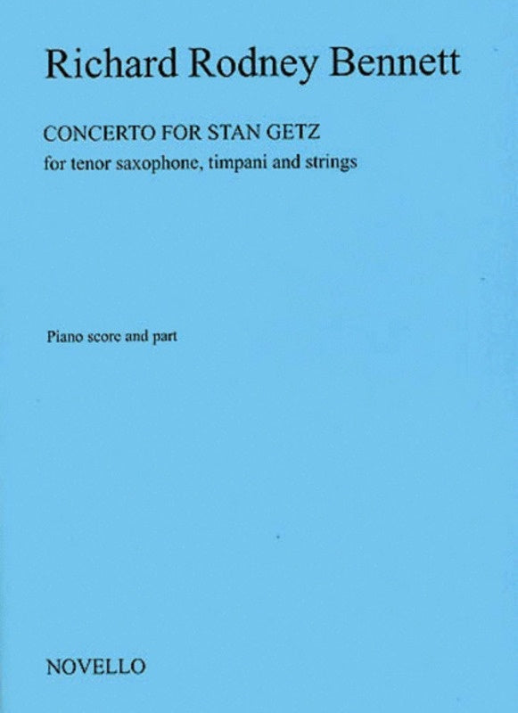 Bennett Concerto For Stan Getz Tenor Saxophone/Piano (Softcover Book)
