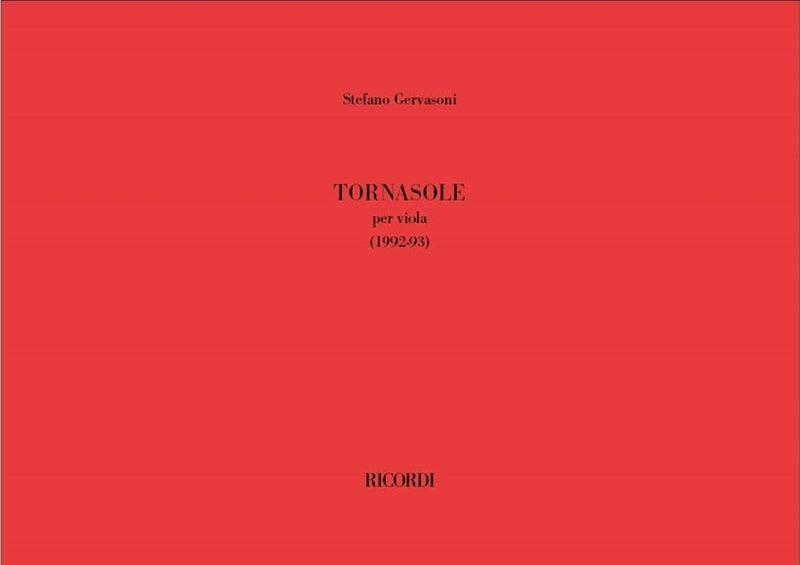 Gervasoni - Tornasole For Viola Solo Softcover Book (Viola)