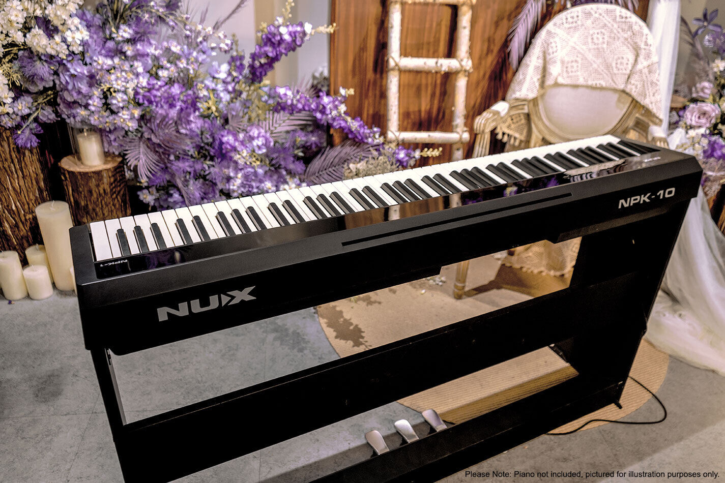 NU-X NPS-1 Digital Piano Stand Black with 3-Pedals — view 6