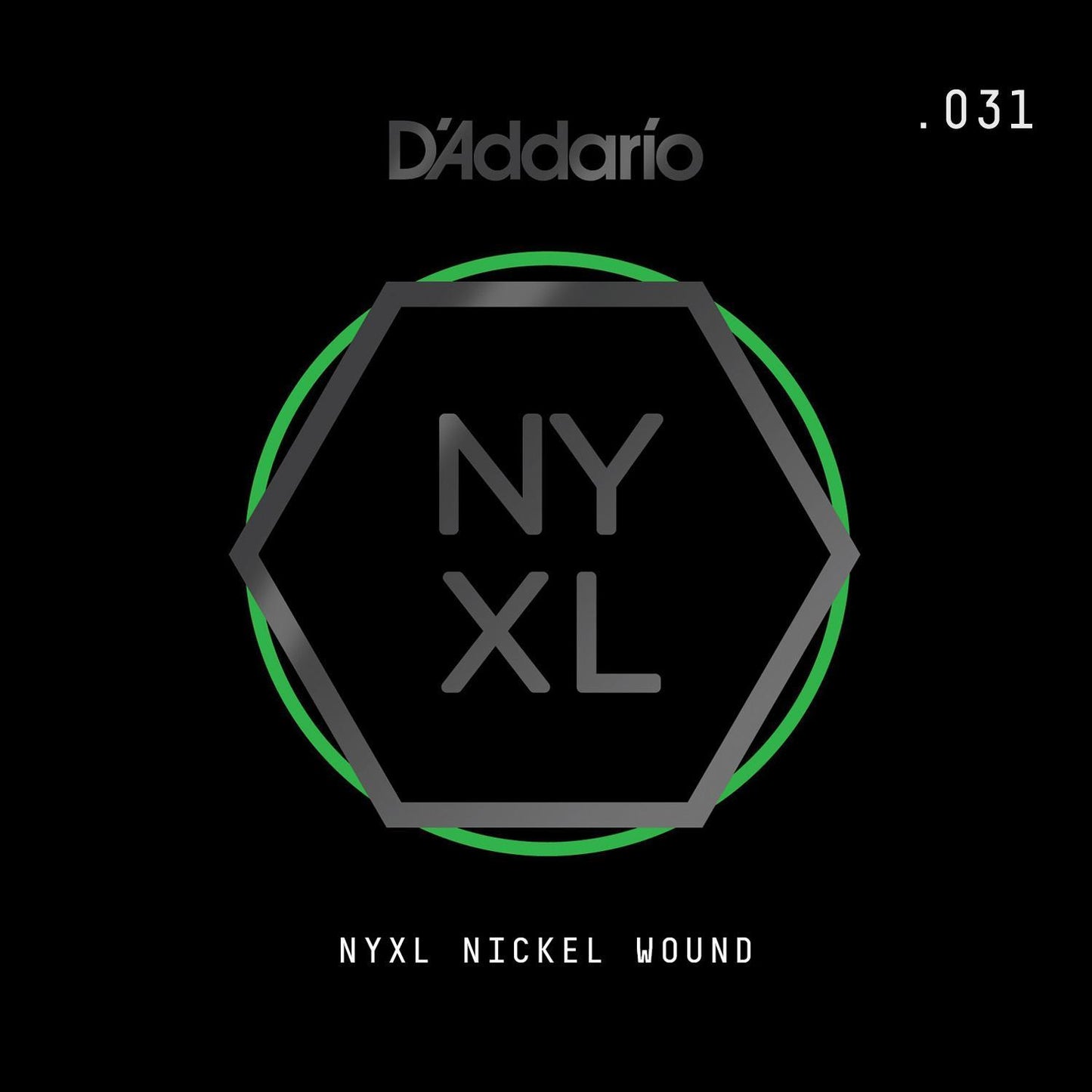 D'Addario NYXL Nickel Wound Electric Guitar Single String, .031