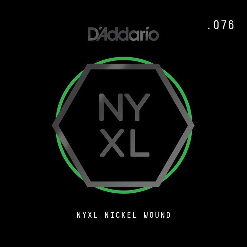 D'Addario NYXL Nickel Wound Electric Guitar Single String, .076