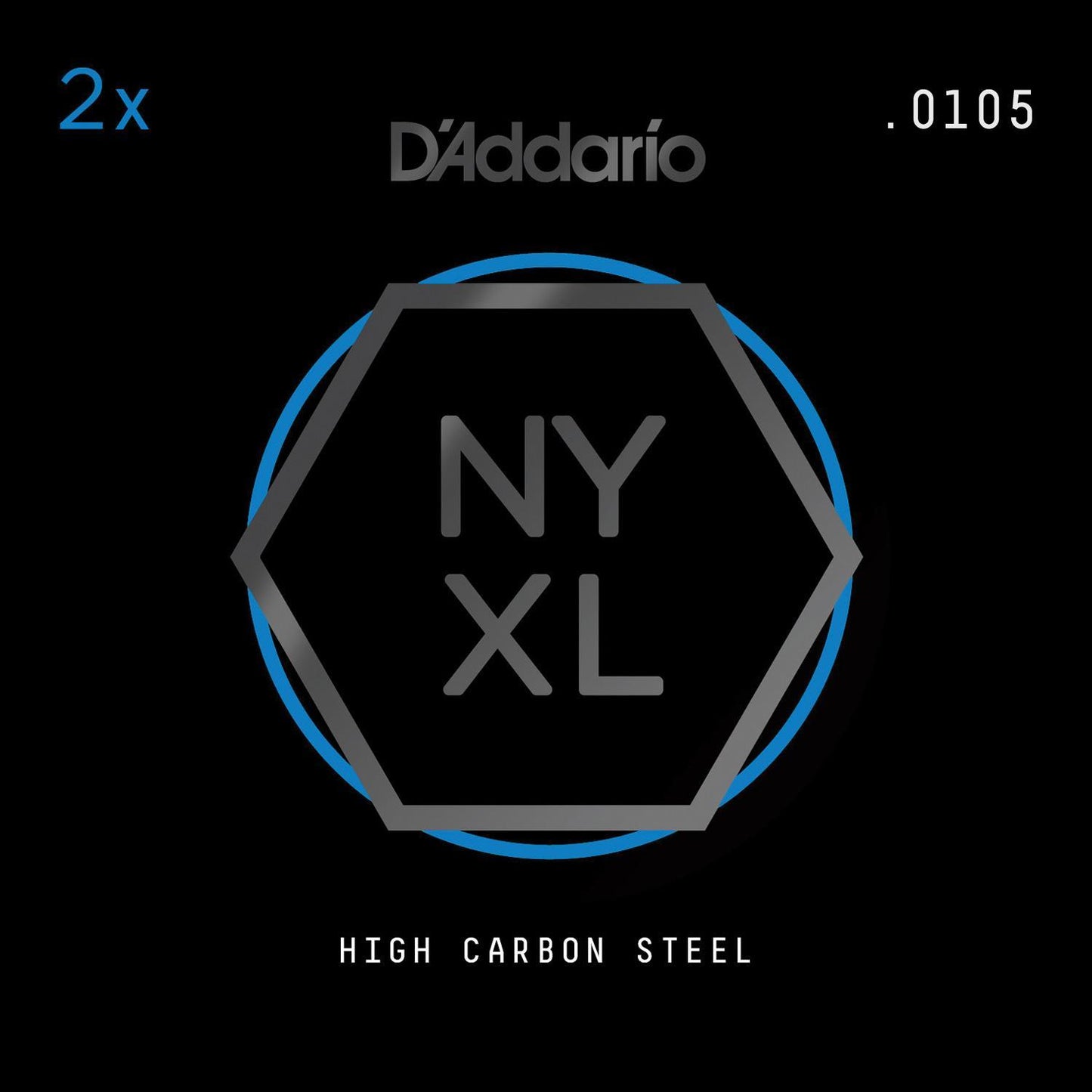 D'Addario NYXL 2-Pack Plain Steel Guitar Strings, .0105