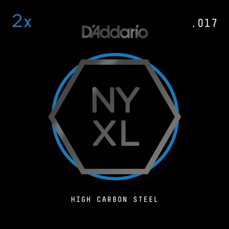 D'Addario NYXL 2-Pack Plain Steel Guitar Strings, .017