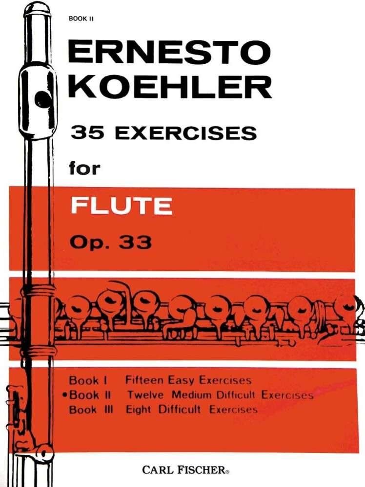 Studies Op. 33 for Flute by Ernesto Koehler, 35 Exercises, Publisher: Carl Fischer, 19 Pages