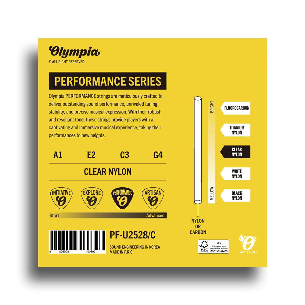 Olympia Performance Series Clear Nylon Ukulele String Set for Soprano/Concert — view 2