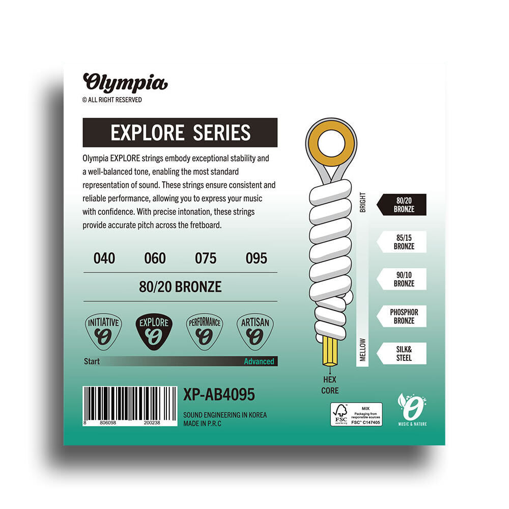Olympia Explore Series Super-Light Acoustic Bass String Set 040-095 — view 2
