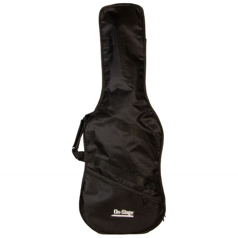 On Stage GBE4550 Electric Guitar Gig Bag, Weather-Resistant Nylon, 40" Length, Black, Accessory Compartment, Adjustable Straps