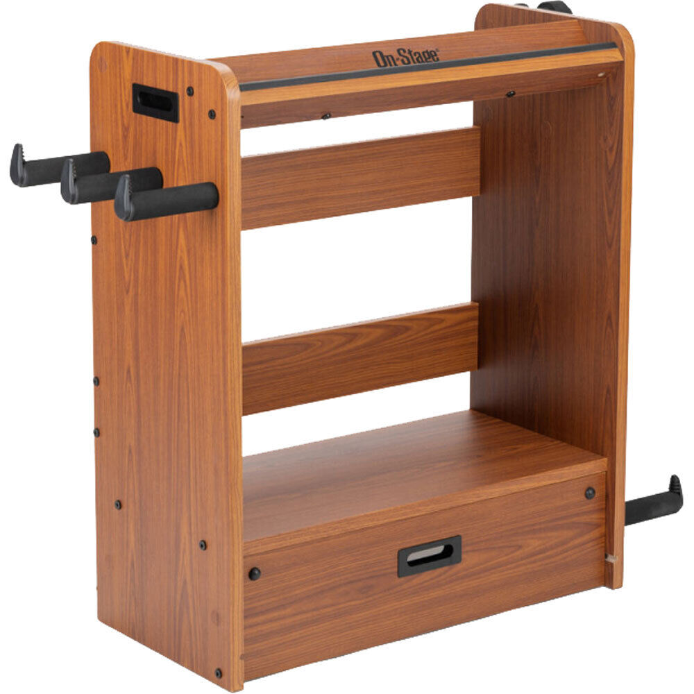 On Stage GWS5000B Professional Guitar Workstation with Pedalboard and Guitar Stand in Rosewood — view 6