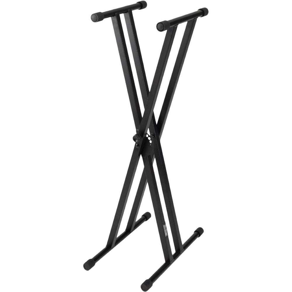 On Stage KS7191 Double X-Braced Keyboard Stand - Adjustable Height, Black Metal Construction, Fits Medium-Format Keyboards — view 6