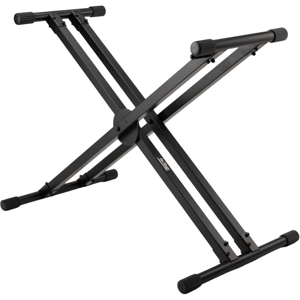 On Stage Lok Tight Pro Double X-Braced Ergo-Lok Keyboard Stand - Adjustable Height 27"-38", Supports Large-format Keyboards, Black — view 6
