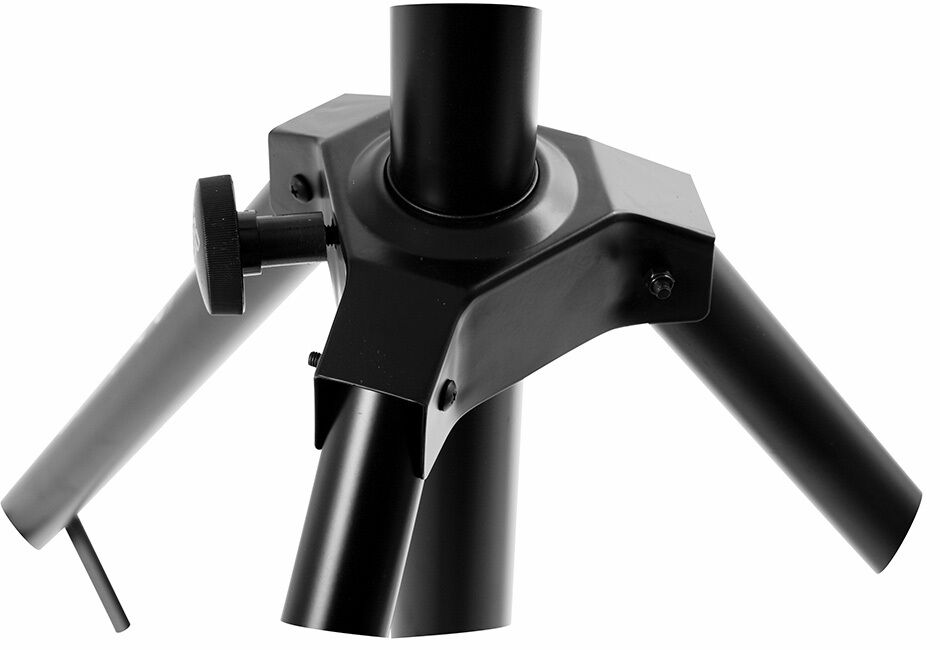 On Stage Lighting Stand with Power Crank, 80 lbs Capacity, Adjustable Height 56"-138", 48" T-Bar for 4 Par Cans, Steel, Black Finish — view 4