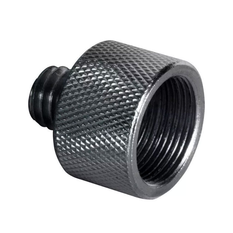 On Stage MA-100 Mic Screw Adapter Chrome 3/8" Male to 5/8" Female Thread Adapter — view 2