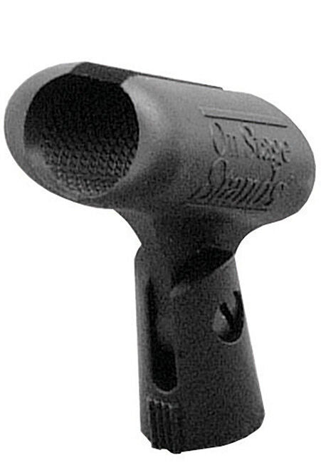 On Stage Unbreakable Rubber Mic Clip for Dynamic Mics with Adaptor, Tapered Style, 5/8"-27" Female Threaded Insert