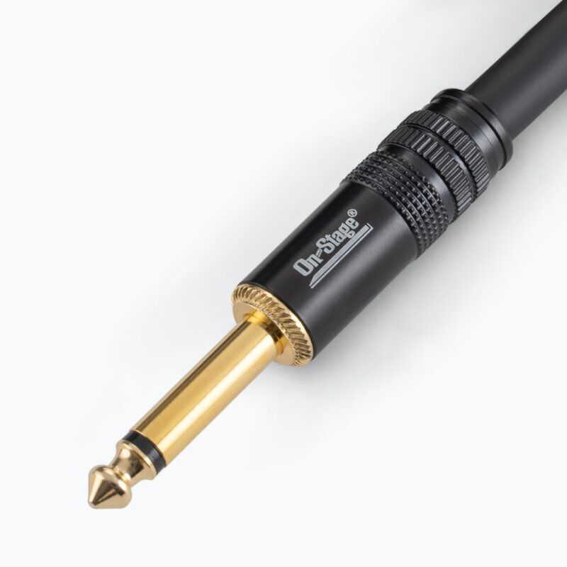 On Stage 15ft Braided Instrument Cable 1/4" Straight to Right Angle Gold-Plated Connectors — view 6