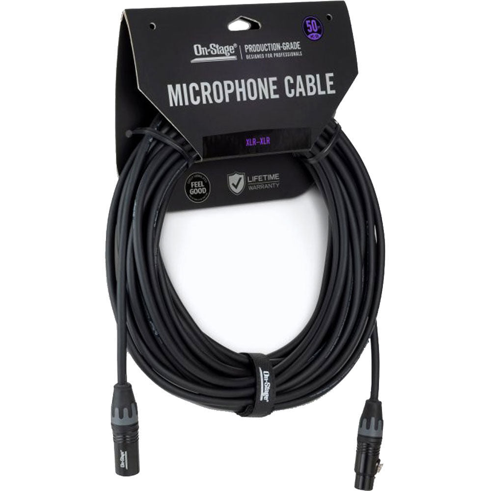 On Stage 50ft Production-Grade Microphone Cable XLR Male to Female