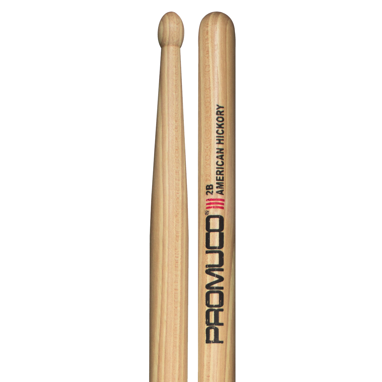 Promuco 18012B American Hickory 2B Wood Tip Drumsticks
