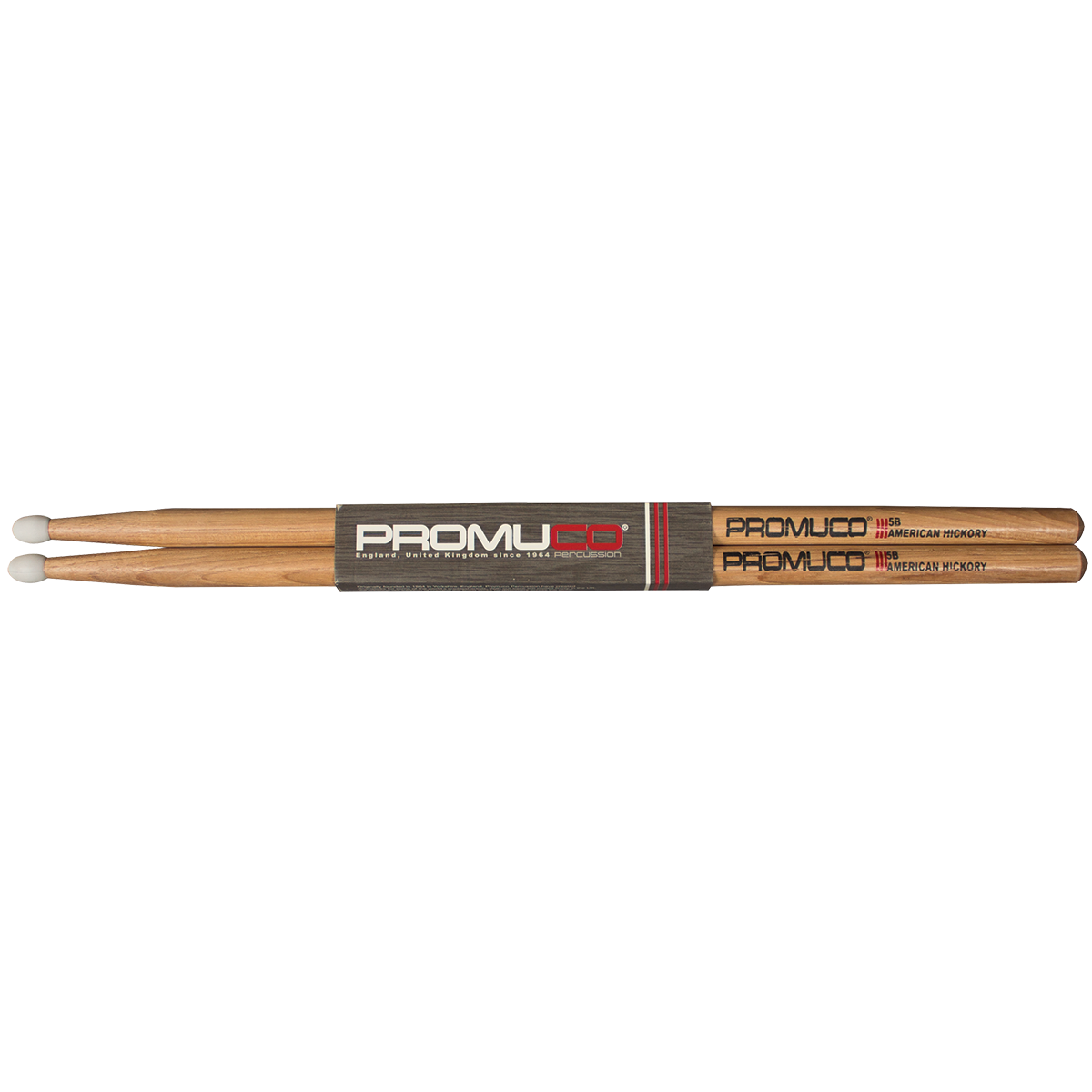 Promuco 1801N5B American Hickory 5B Drumsticks with Nylon Tip — view 3