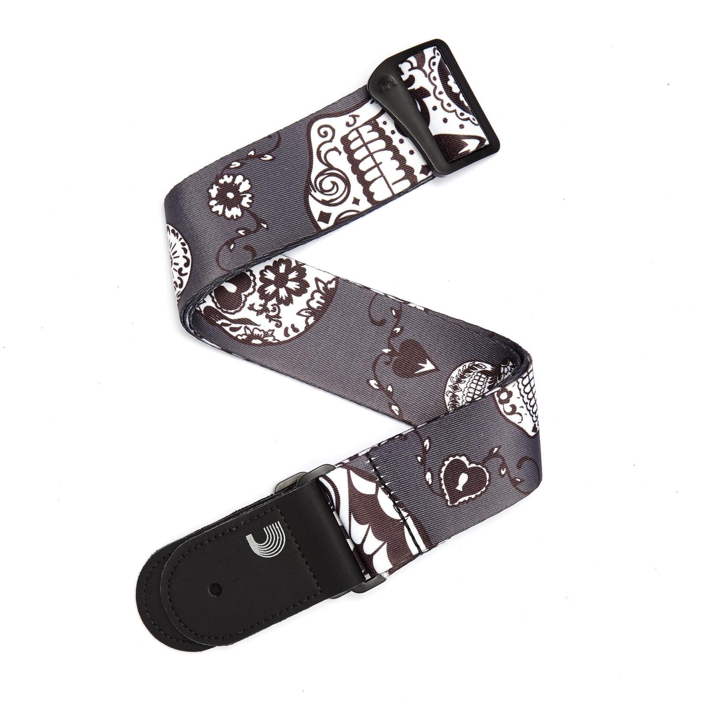 2 Inch Woven Guitar Straps, Sugar Skulls - Black, by D'Addario