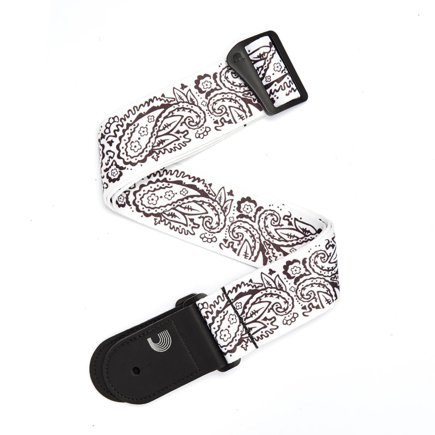 2 Inch Woven Guitar Strap, Paisley - White, by D'Addario