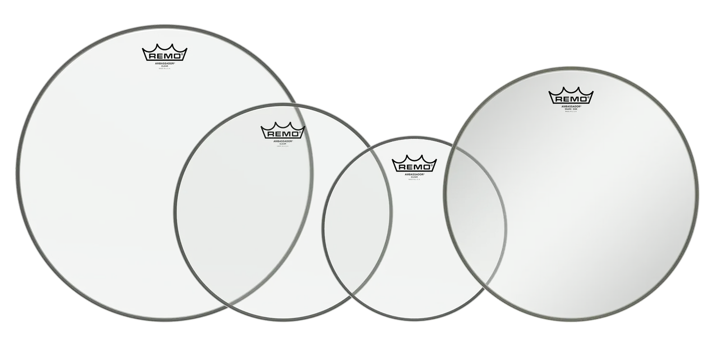 Remo Pro Pack Ambassador Clear Fusion Drum Heads with Free 14" Snare Side Head