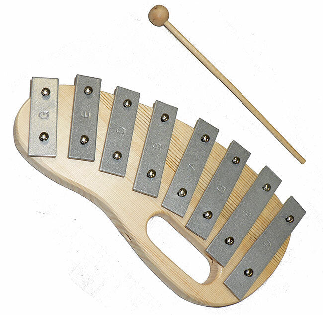Percussion Plus 8-Note Glockenspiel with Natural Wood Frame and Beater
