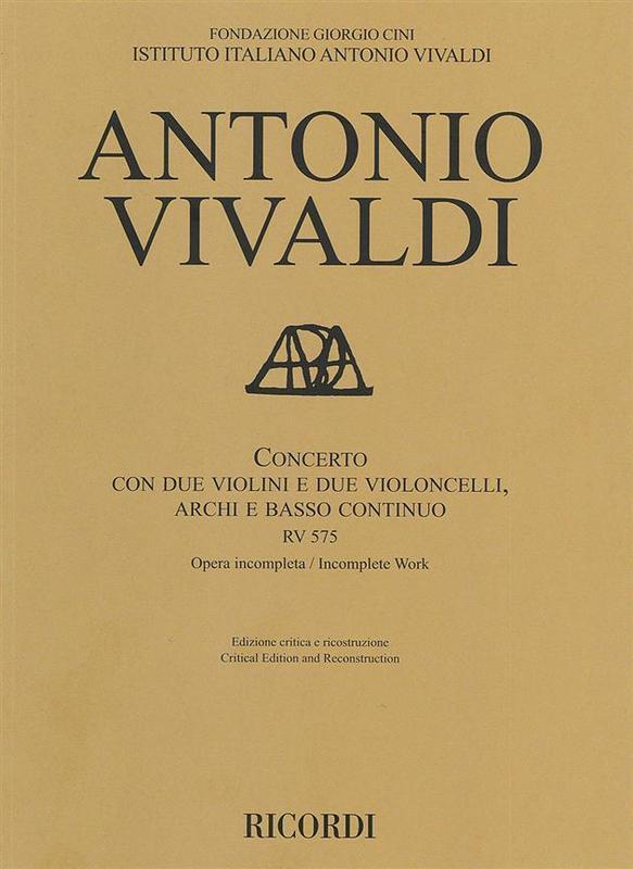 Vivaldi - Concerto Rv 575 Score Book