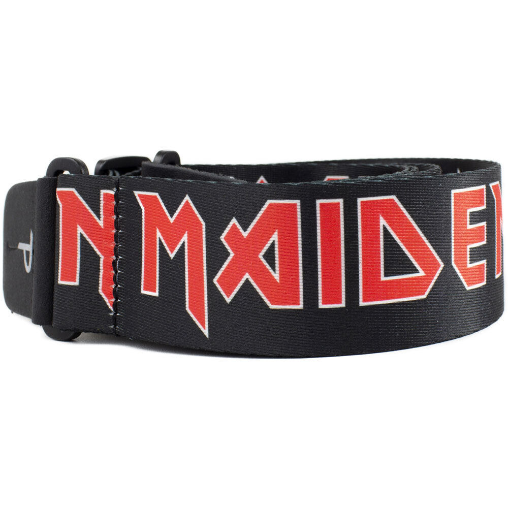 Perris 2" Polyester Iron Maiden Red Logo on Black Licensed Guitar Strap, Adjustable 39" to 58" — view 2