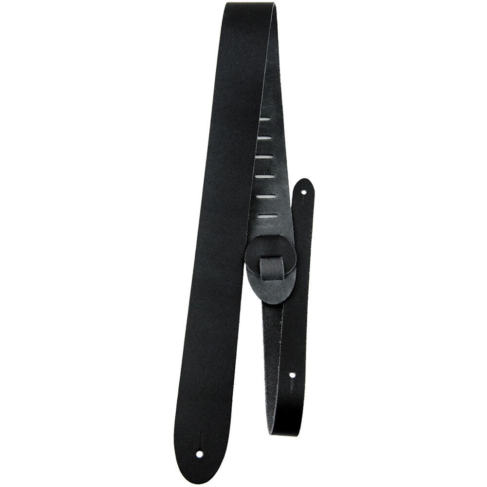 Perris 2" Black Leather Guitar Strap, Adjustable 41" to 56"