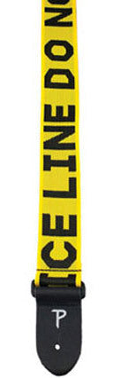 Perris 2" Nylon Police Line Guitar Strap with Leather Ends, Adjustable 39" to 58"