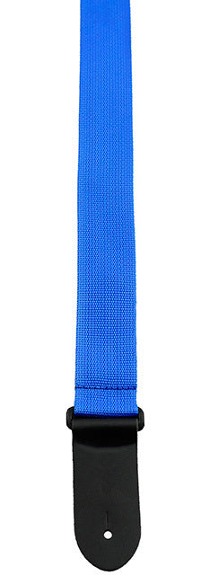 Perris 2" Blue Poly Pro Guitar Strap with Black Leather Ends, Adjustable 39" to 58"