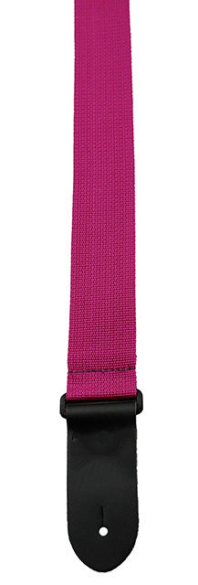 Perris 2" Magenta Poly Pro Guitar Strap with Black Leather Ends, Adjustable 39" to 58"