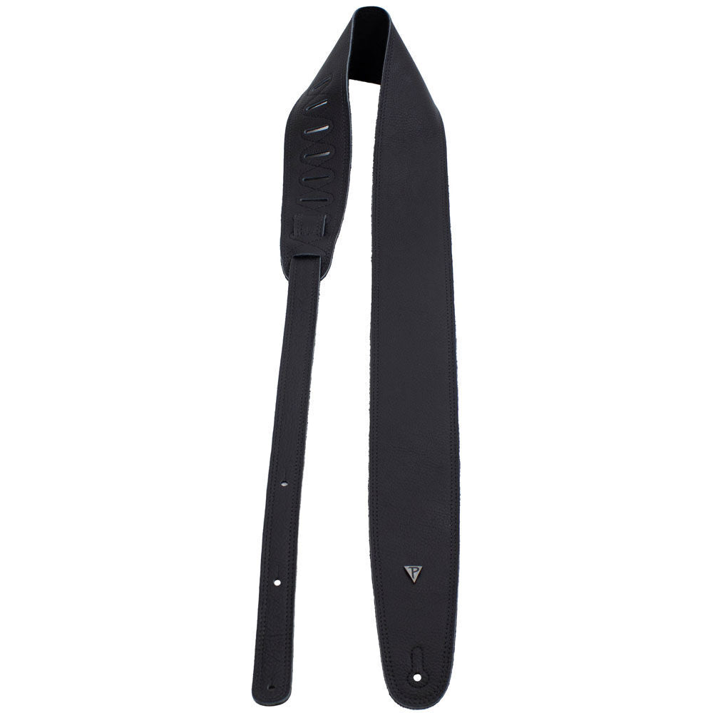 Perris 3" Double-Stitched Black Leather Bass Guitar Strap, Adjustable 41" to 56" — view 2