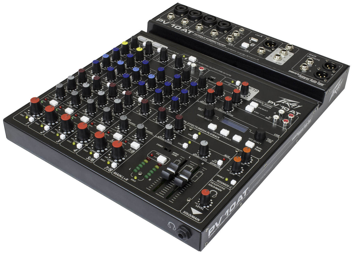 Peavey PV-10AT Compact 10-Channel Mixer with Bluetooth & Antares Auto-Tune, 2 Channels Auto-Tune, 4 Mic Preamps, USB Playback, Digital Effects — view 3