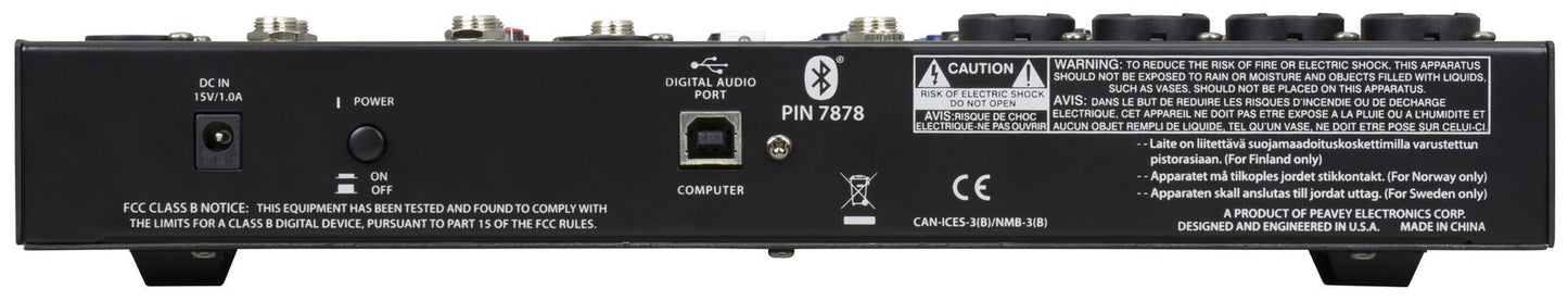 Peavey PV-10BT Compact 10-Channel Analog Mixer with Bluetooth and Digital Effects — view 4
