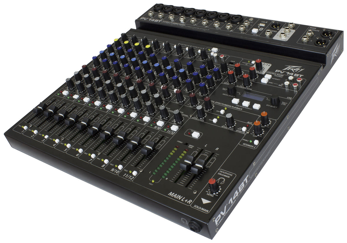 Peavey PV-14BT Compact 14-Channel Analog Mixer with Bluetooth, USB Playback, Digital Effects, and 8 Mic Preamps — view 3