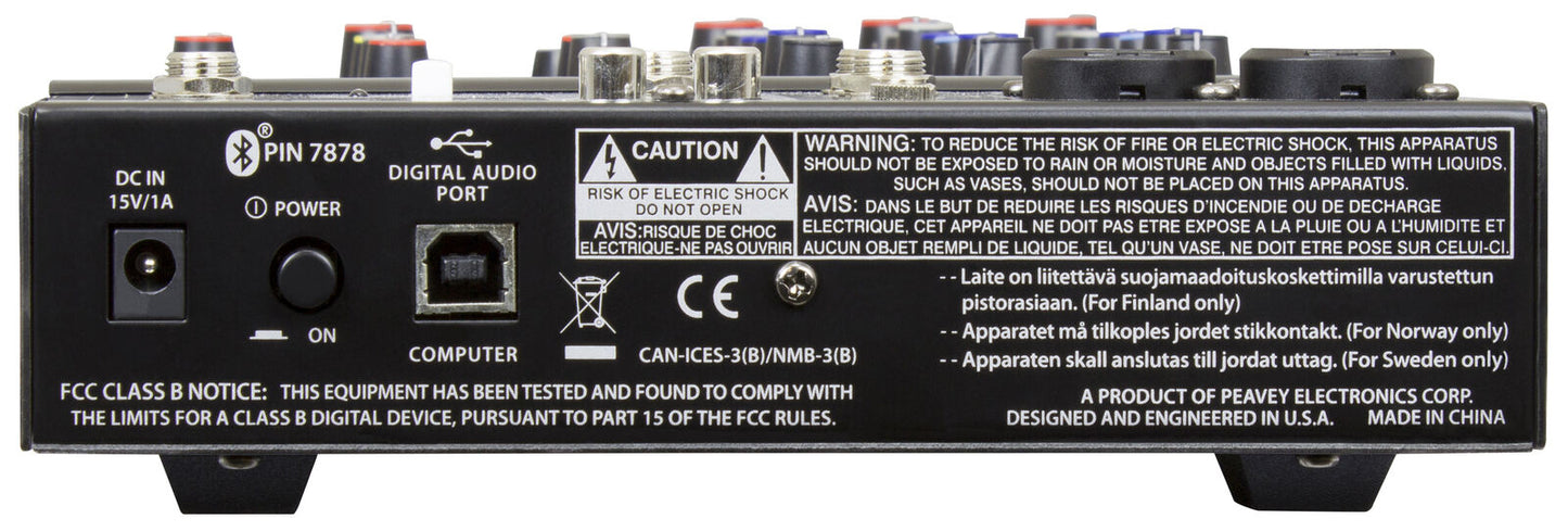 Peavey PV-6BT Compact 6-Channel Mixer with Bluetooth and Digital Effects — view 4