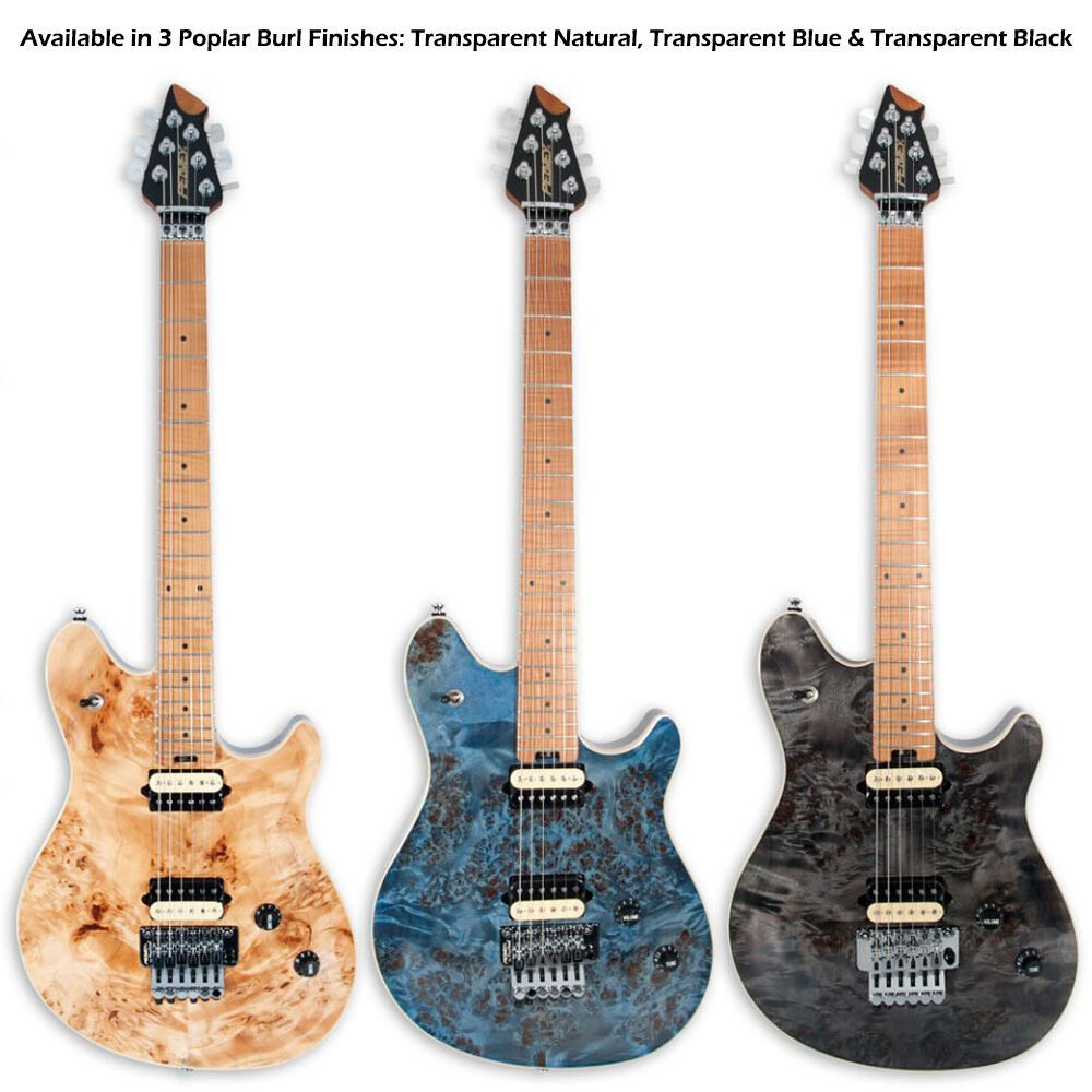 Peavey HP-2 Electric Guitar Poplar Burl Transparent Black Finish — view 6