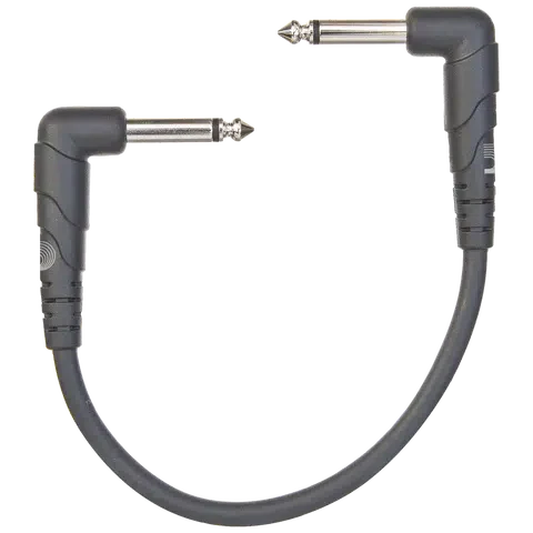 D'Addario Classic Series 5-inch Patch Cable with Right Angle 1/4-Inch Plugs