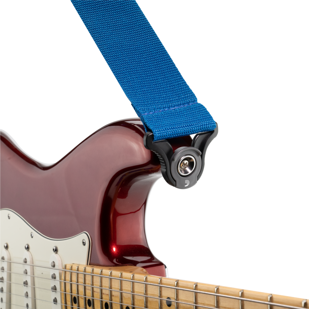 D'Addario Auto Lock Polypro Guitar Strap - Blue, 2" Width, Expandable 29" to 53", Spring-Loaded Locking System — view 3